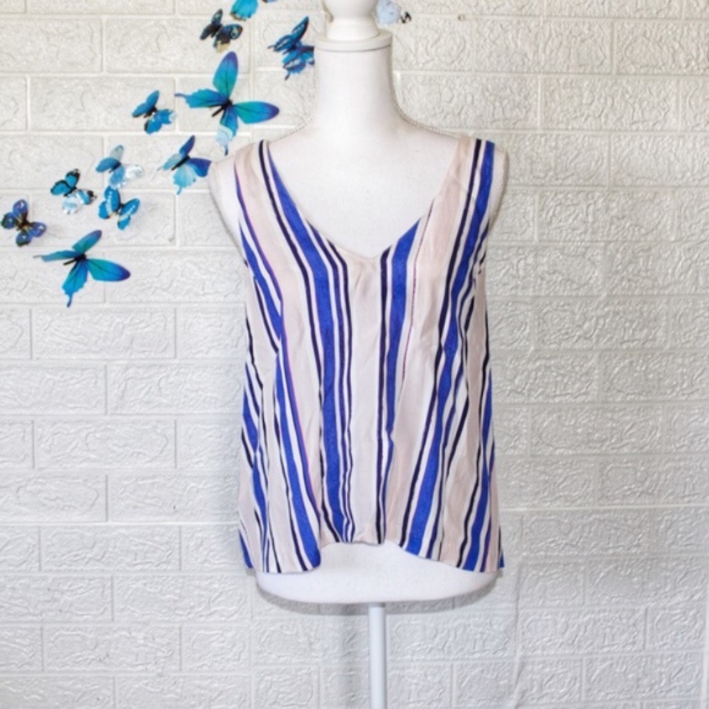 Astr the label striped sleeveless blouse